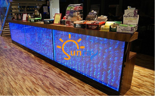 Counter Shelf Bar Water Wall Column Illuminated Water Walls Bar Counter