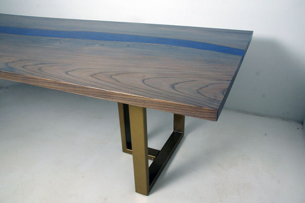 Table epoxy resin Dining table real Wood solid Furniture waterfall epoxy casting resin