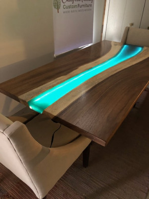 Table Dining table Tables epoxy resin real epoxy Wood solid design Furniture 240x100