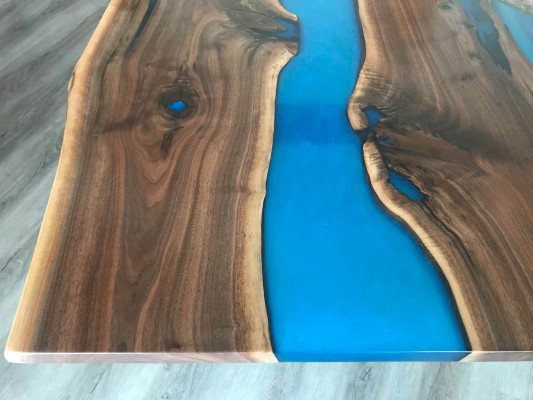 Table Dining table Tables epoxy resin epoxy real Wood solid design Furniture 240x100