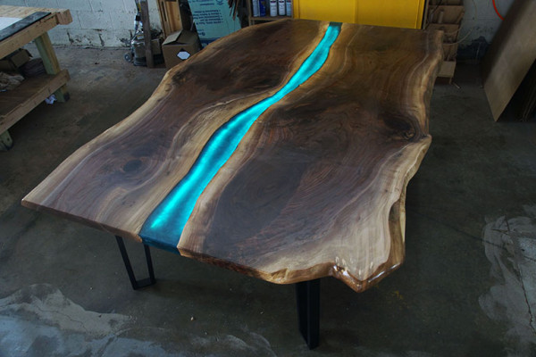 Table Dining table Tables epoxy resin epoxy solid design Furniture 240x100 real Wood