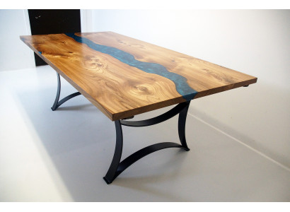 Table Dining table Tables resin epoxy solid design Furniture 240x100 real Wood epoxy