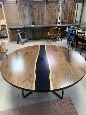 Table Dining table Tables epoxy resin epoxy real Wood solid design Furniture 150x150