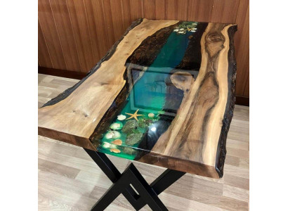 Table Dining table Tables resin epoxy solid design Furniture 200x100 real Wood epoxy