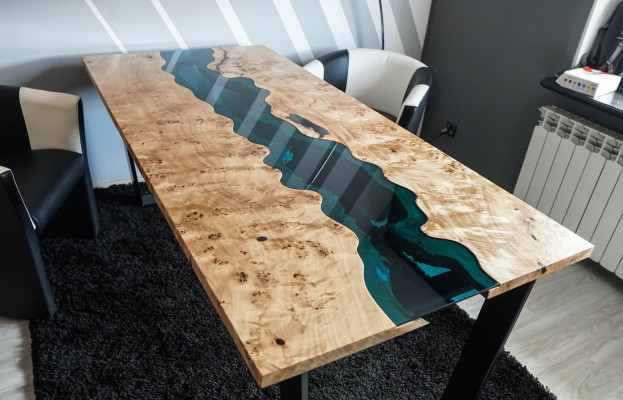 Tables epoxy resin Dining table Wood solid Furniture epoxy Table cast resin waterfall