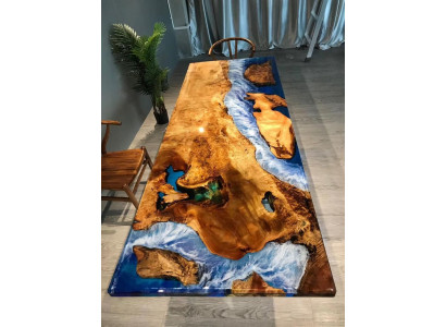 Dining table Design Table Resin Modern Tables Sea River Furniture 220x90 Epoxy Ocean