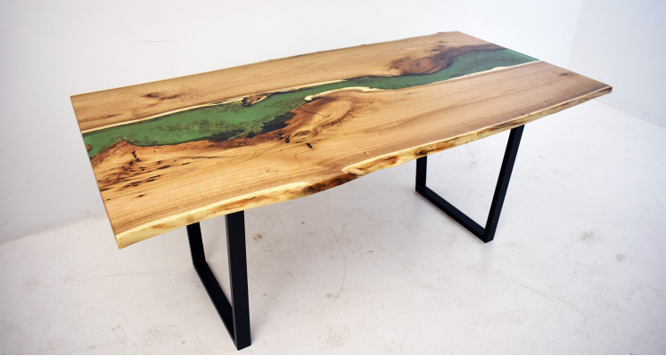 Dining table Sea Water River Real Wood River Table 200x90 Tables