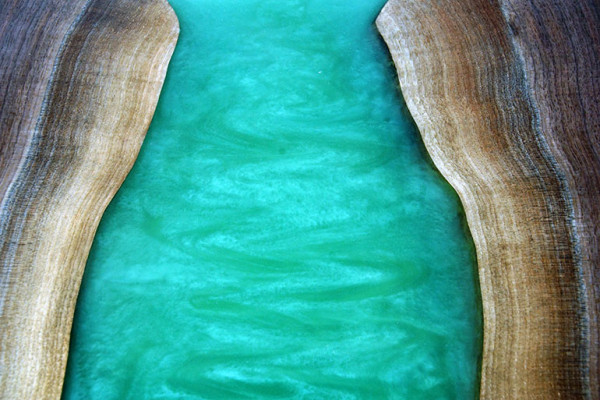 Dining table River Table Solid Tables 240x100 River table Epoxy resin Sea Waterfall