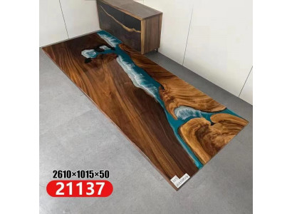 Epoxy Resin River Table Real Solid Wood Blue Water Tables Epoxy