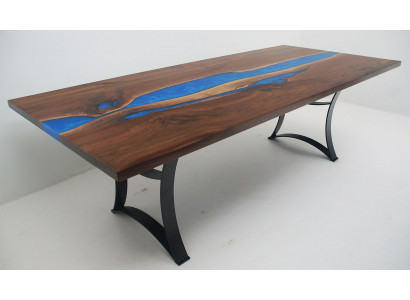 Dining table Blue River Table Real Wood 220x90 Tables Epoxy resin new