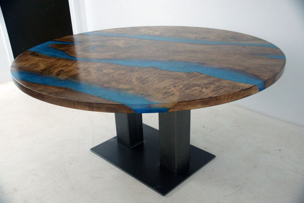 Solid Dining table Round Table Epoxy Resin Furniture Waterfall River Tables Furniture