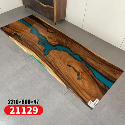 Epoxy resin dining table real wood solid furniture decorative waterfall epoxy table