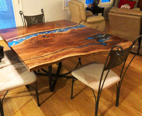 Custom made Table Epoxy resin Epoxy Resin River Real Wood Price 1sqm Tables