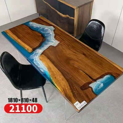 Tables Dining table Design Table Modern Sea River Decorative Furniture 181x81 Epoxy