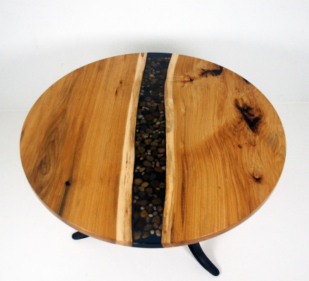 Round dining table epoxy resin meeting table conference table solid