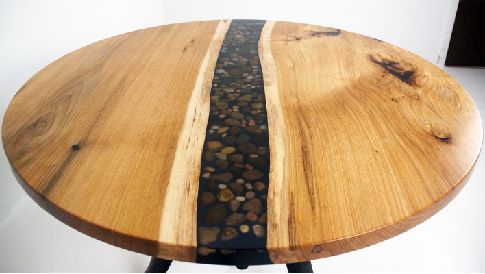 Round dining table epoxy resin meeting table conference table solid