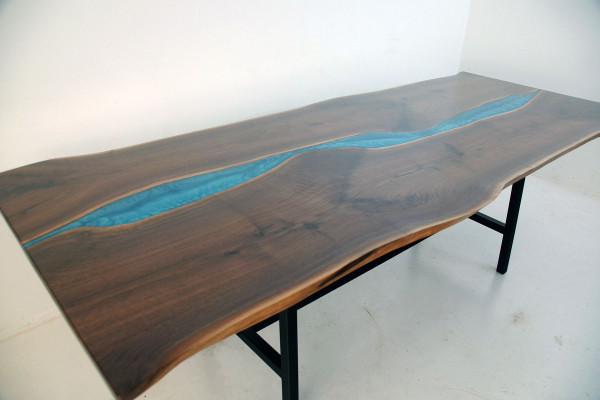 Real Wood Waterfall Table Epoxy Tables Resin Dining table Epoxy Solid