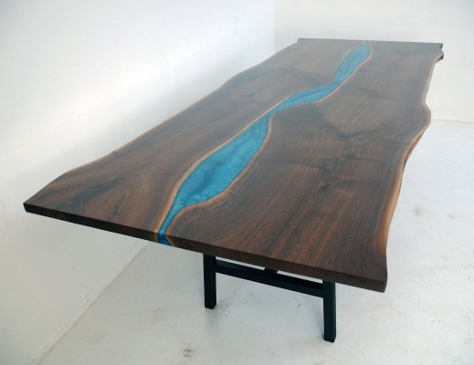 Real Wood Waterfall Table Epoxy Tables Resin Dining table Epoxy Solid