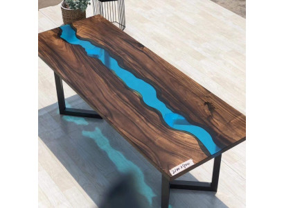 Epoxy Resin River Table Real Solid Wood Blue Water Tables Epoxy Furniture new