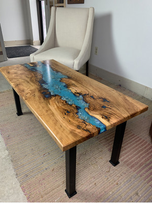 Coffee table River Table Real Wood River Table Decorative Solid Epoxy resin