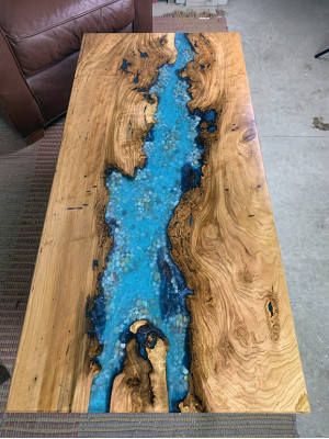 Coffee table River Table Real Wood River Table Decorative Solid Epoxy resin