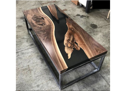 River Table Epoxy resin Coffee table Real Wood Solid Tables 120x60