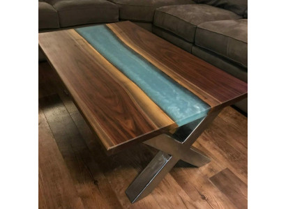 Coffee table River Table Epoxy resin Solid Tables 120x60 river table