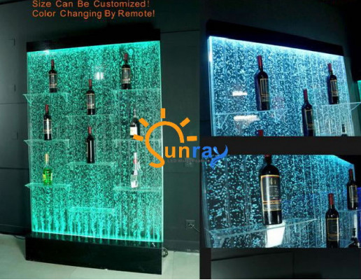 Counter Shelves Designer Illuminated Led Water Wall Bar Shelf Column