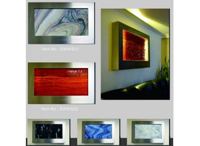 LED water wall designer water columns waterfall picture frame 90x60