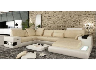 Big Sofa Living landscape Leather Sofa Upholstery Seat Corner Couch Suite Sofas with USB