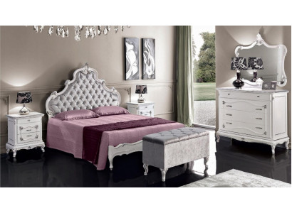 Classic Furniture 6-piece bedroom set Bed 2x Bedside tables Stool Chest of drawers Mirror