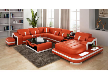 XXL Living landscape Corner sofa Upholstery Corner suite Corner sofa Sofa Upholstery Seat Corner