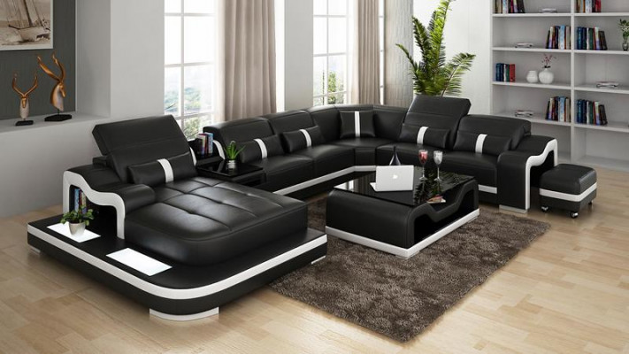 XXL Living landscape Corner sofa Upholstery Corner suite Corner sofa Sofa Upholstery Seat Corner