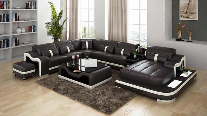 XXL Living landscape Corner sofa Upholstery Corner suite Corner sofa Sofa Upholstery Seat Corner