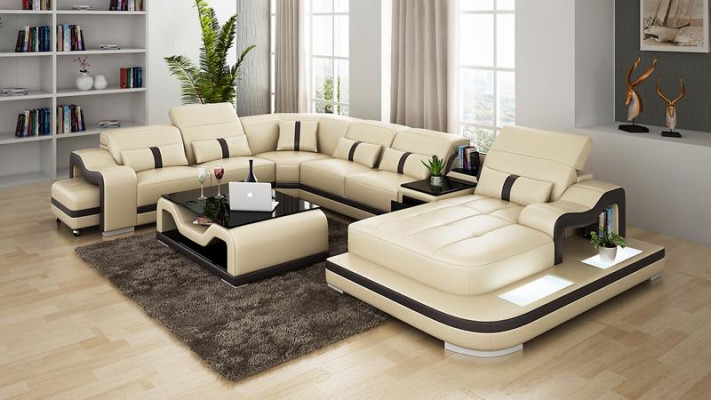 XXL Living landscape Corner sofa Upholstery Corner suite Corner sofa Sofa Upholstery Seat Corner