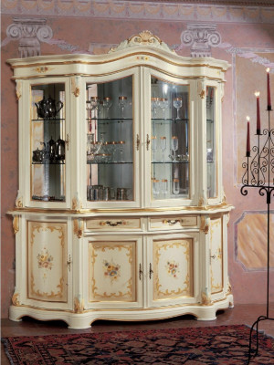 Showcases Glass Wardrobe Display case Living room Wood Sideboard Italian Furniture Shelf