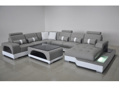 Corner sofa Design Corner sofa U-shape Living landscape Couch Textile Leather Sofas Upholstery