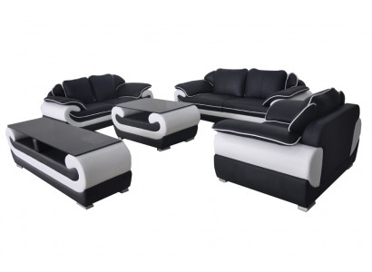 Sofa set leather furniture design sofa upholstery complete set 4 pieces 3+2+1 with USB