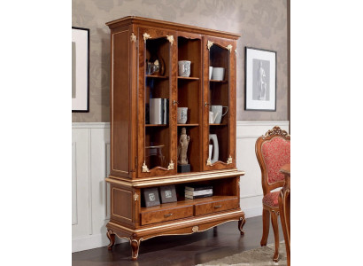 Display case Glass Wardrobe Cabinets Showcases Wood Sideboard Italian Furniture Brown