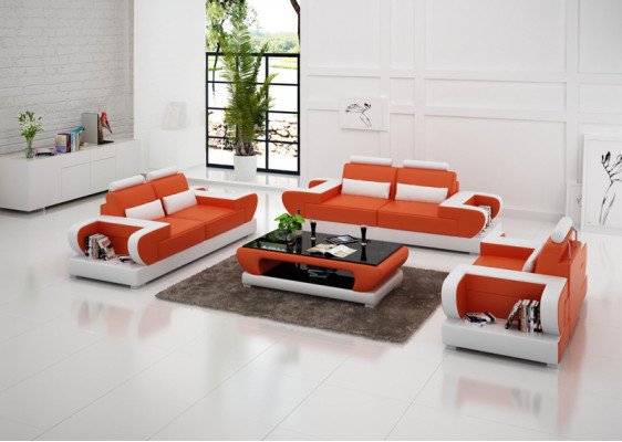 Leather sofa Couch Living landscape 3+2+1 Seater Suite Design Modern Sofa G8003D