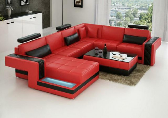 Corner sofa Leather sofa Big XXL U-shape Living landscape Sofa Couch Suite new