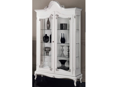 Display case White Glass Cabinet Design Classic Wardrobe Luxury Wood Furniture Showcases new