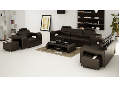 Leather sofa Couch Living landscape 3+2+1 Seater Suite Design Modern Sofa F3008D