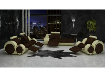 Sofa Leather Textile Fabric Sofa set 3+Chaise+1 ​​USB Living landscape Suite Set