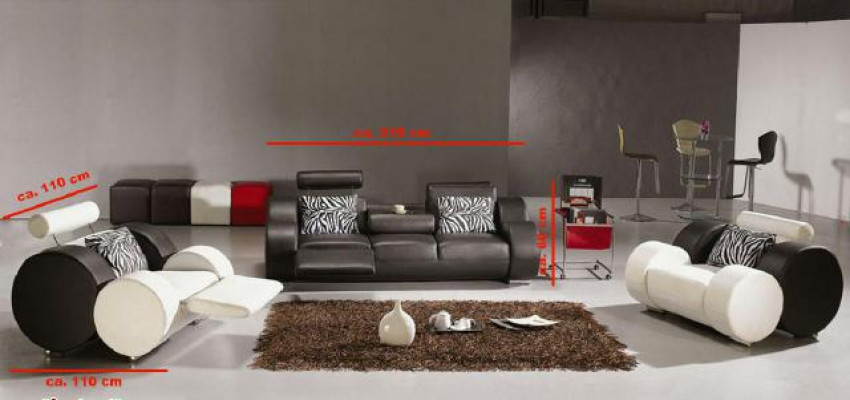 LEATHER SOFA Leather COUCH 3+2+1 with USB UPHOLSTERY SET DESIGNER SOFA new Suite