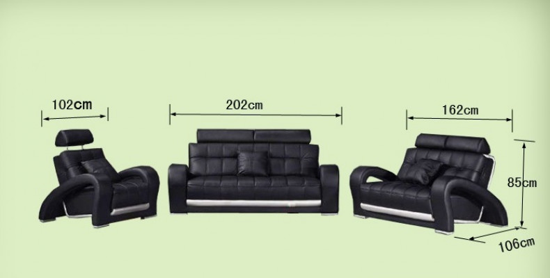 Leather sofa with USB Living landscape 3+2+1 Seater Suite Design Modern Sofa B2023