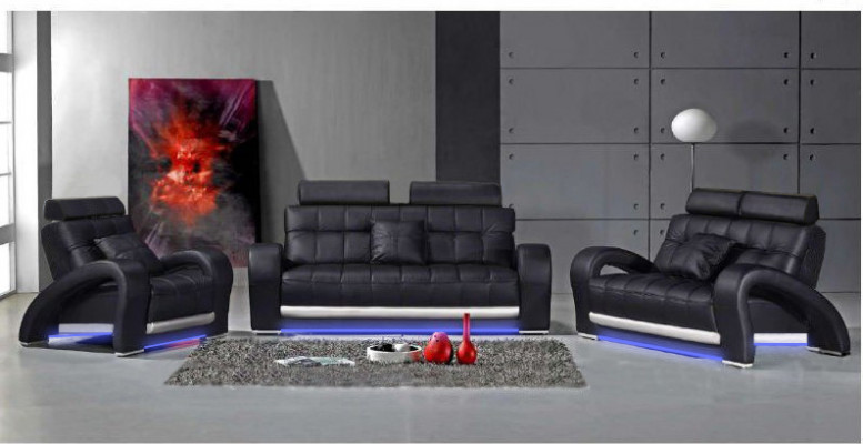 Leather sofa with USB Living landscape 3+2+1 Seater Suite Design Modern Sofa B2023