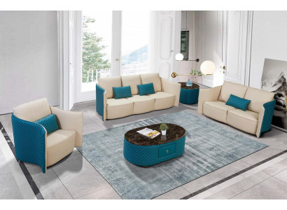 Leather sofa sofa couch designer upholstery suite 2-piece set seating furniture couches