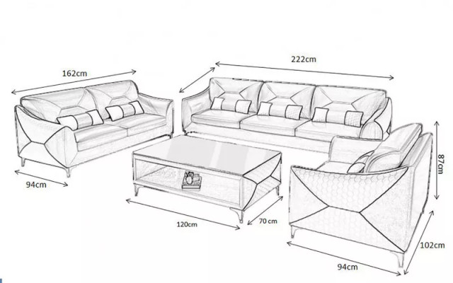 Sofa set 321 Seater Set Design Sofa Couches Couch Luxury new design Upholstery