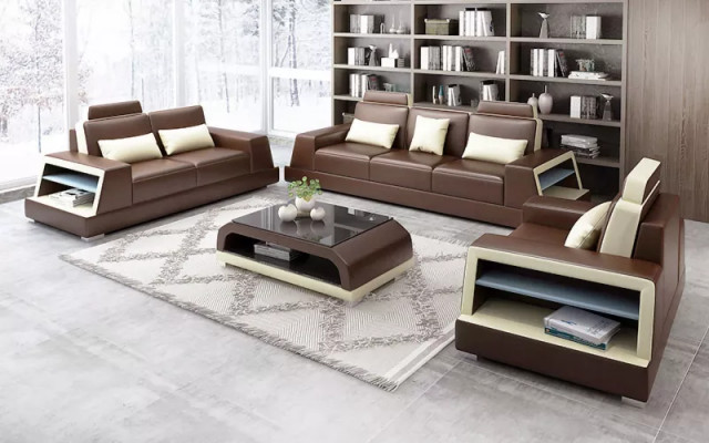 Sofa set 321 Seater Coffee table Leather sofa Modern sofa Couch Living landscape